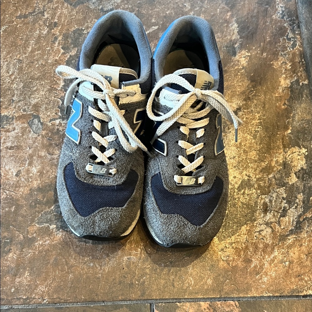 New Balance 574 Navy and Gray Athletic Shoes